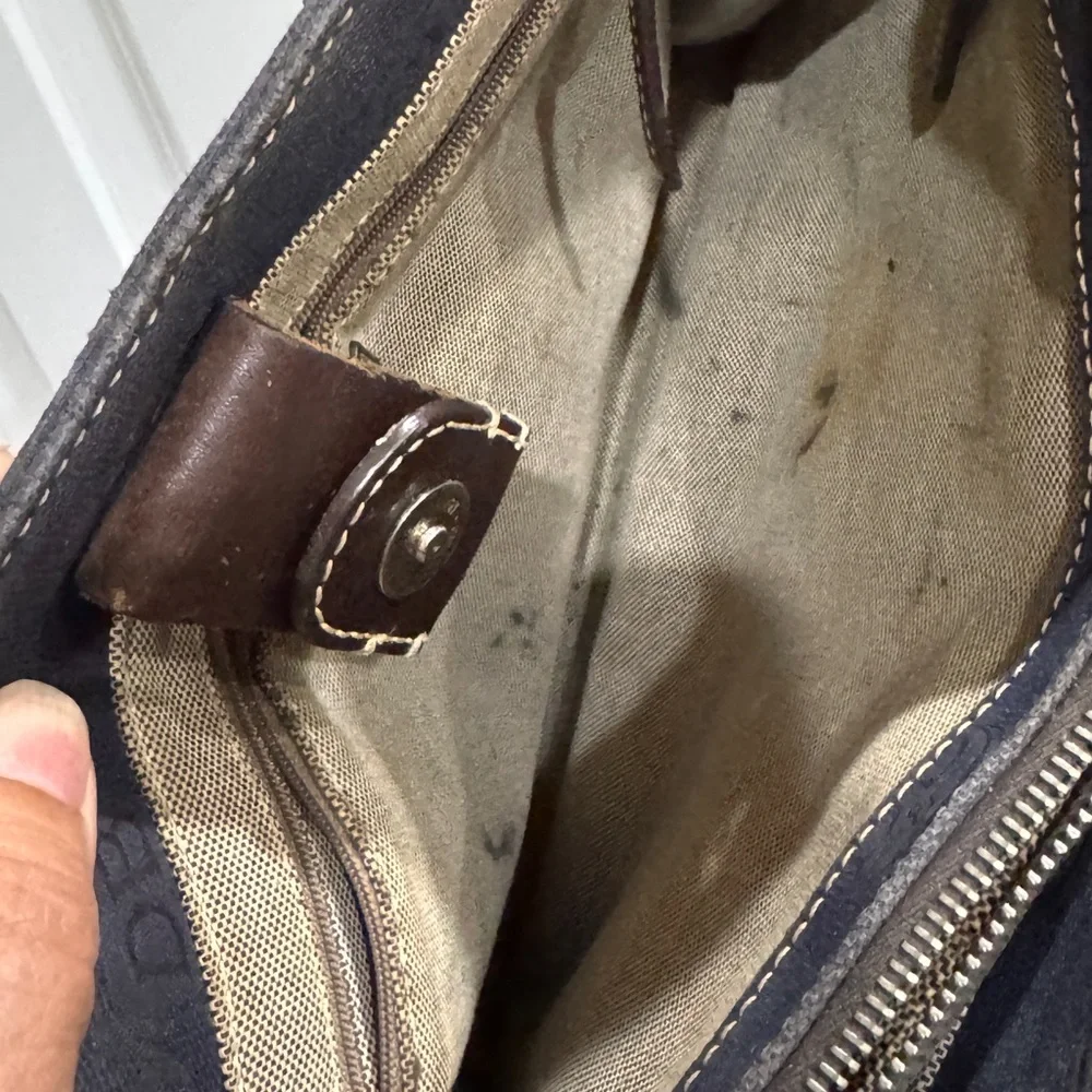 Dooney & Bourke Black Tote with Brown leather Straps